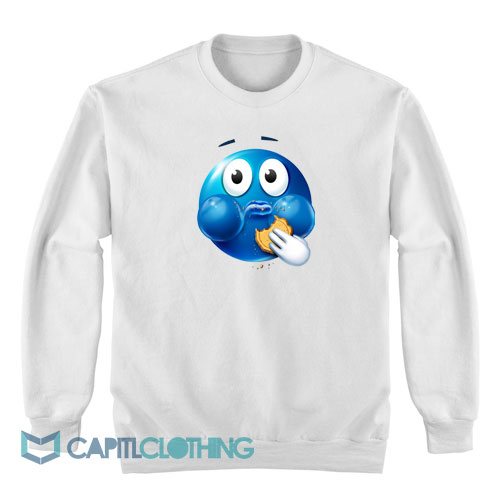 Blue-Emoji-Eating-a-Cookie-Sweatshirt1