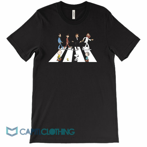 Peanuts-Snoopy-In-Abbey-Road-The-Beatles-Tee