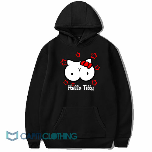 Hello Titty Parodi Kitty Boobs Hoodie