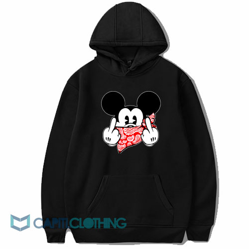 Mickey Mouse Thug Life Gangster Middle Finger Hoodie