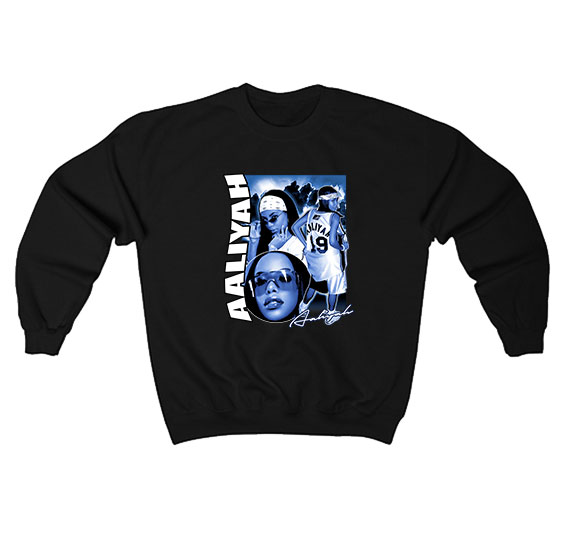 Aaliyah Vintage Rap University Blue Jordan Sweatshirt