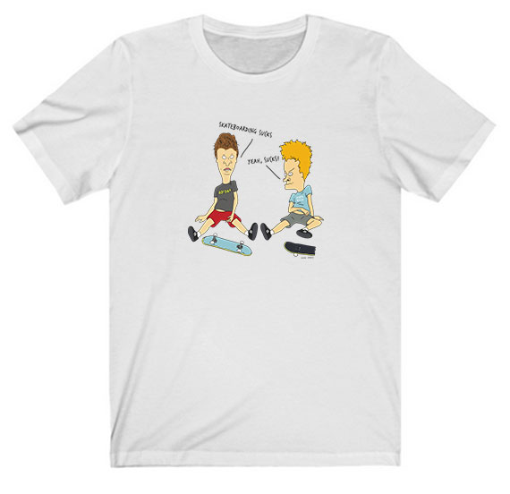 Beavis And Butt head Skateboarding Sucks Tee